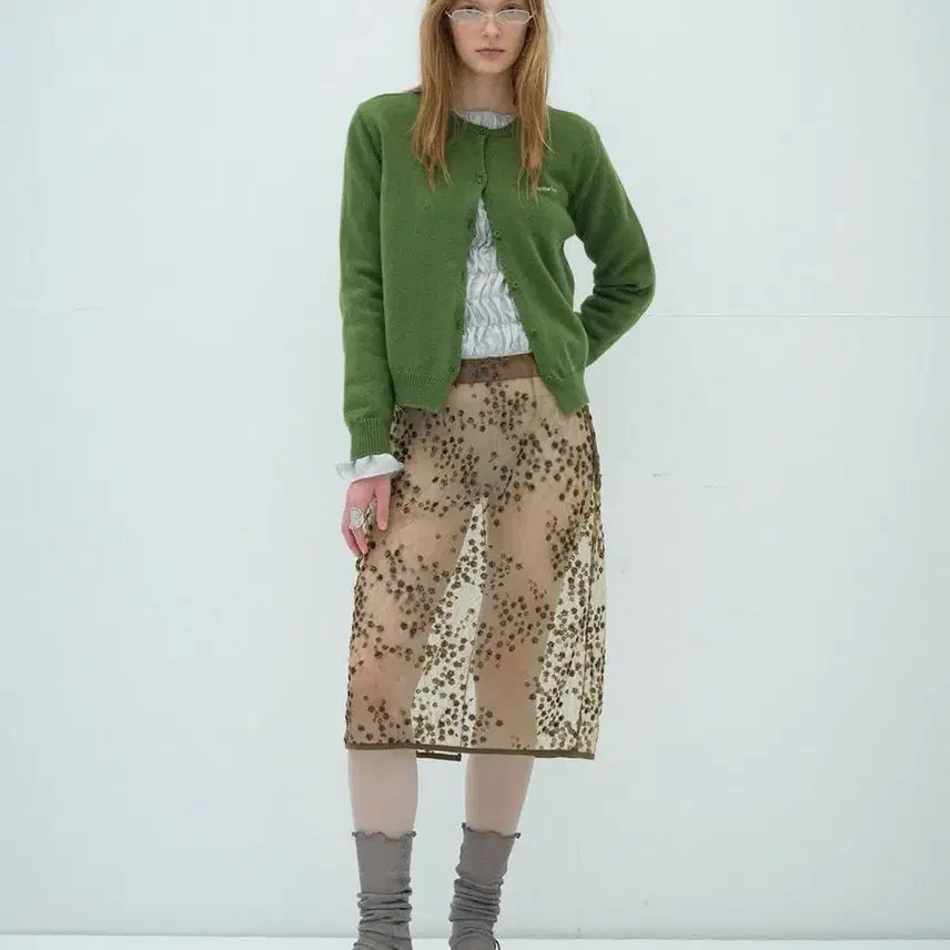 [BUNJANG] Overdue Wool Cardigan - Forest Green / 오버듀플레어 울 가디건 그린