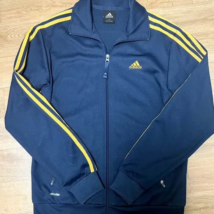 [BUNJANG] Adidas Navy/Yellow Track Top / 아디다스 네이비/옐로우 삼선 트랙탑