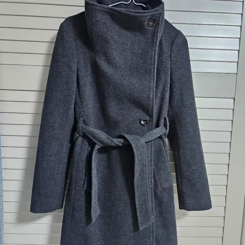 [BUNJANG] Gray Wool Half Coat (Size 55-66) / (착샷)그레이모직 반코트(55-66)