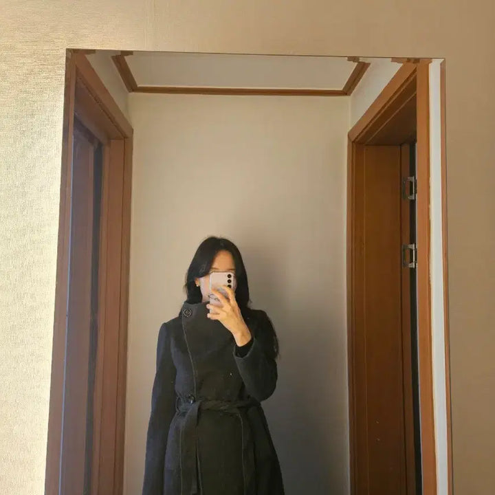 [BUNJANG] Gray Wool Half Coat (Size 55-66) / (착샷)그레이모직 반코트(55-66)