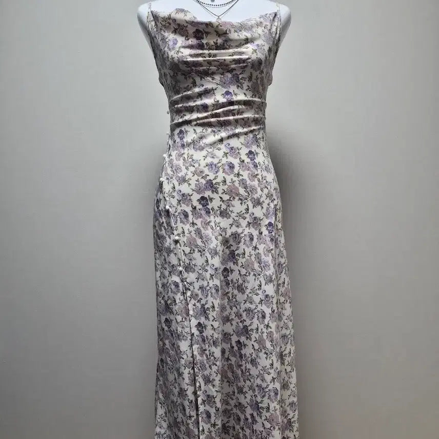 [BUNJANG] Flower Long Slip Dress / 플라워 롱 슬립 원피스