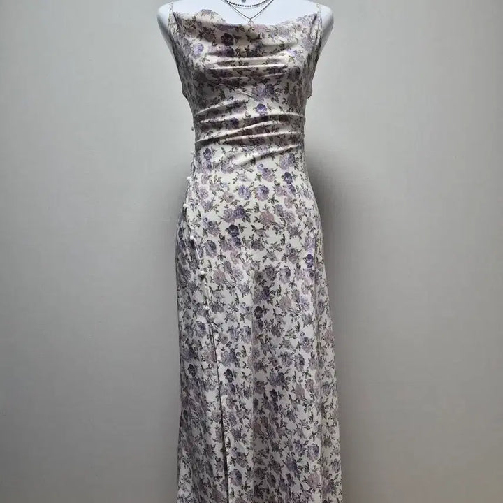 [BUNJANG] Flower Long Slip Dress / 플라워 롱 슬립 원피스