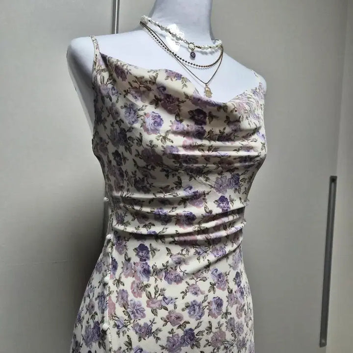 [BUNJANG] Flower Long Slip Dress / 플라워 롱 슬립 원피스
