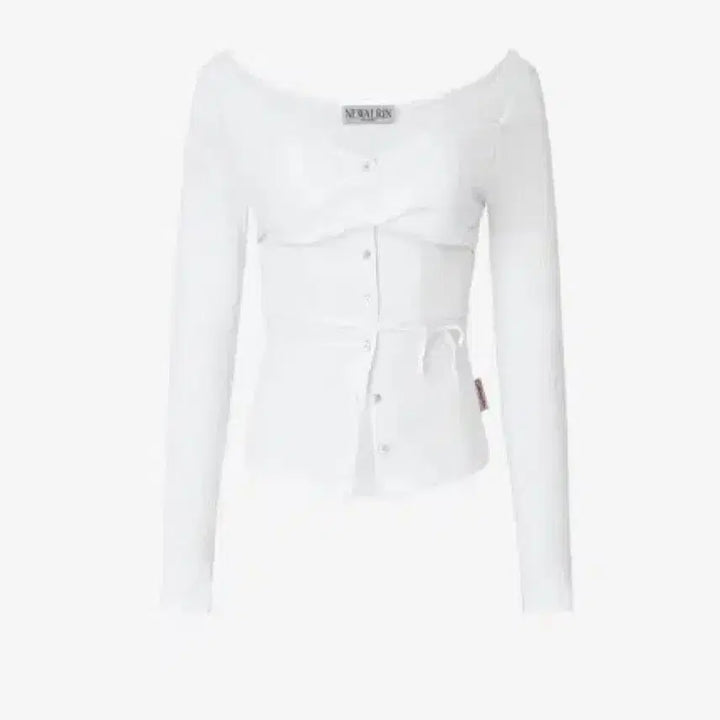 [BUNJANG] New Linge Twist Button Top Cardigan White / 뉴얼린 로지 트위스트 버튼 탑 가디건 화이트