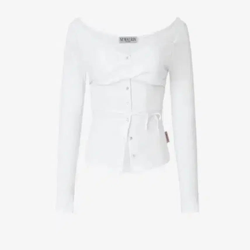 [BUNJANG] New Linge Twist Button Top Cardigan White / 뉴얼린 로지 트위스트 버튼 탑 가디건 화이트