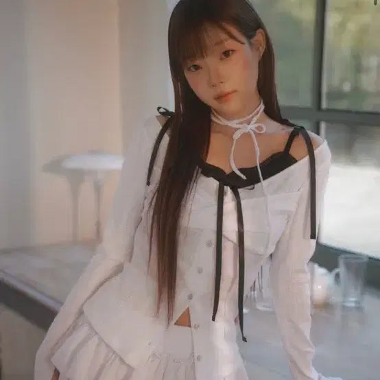 [BUNJANG] New Linge Twist Button Top Cardigan White / 뉴얼린 로지 트위스트 버튼 탑 가디건 화이트