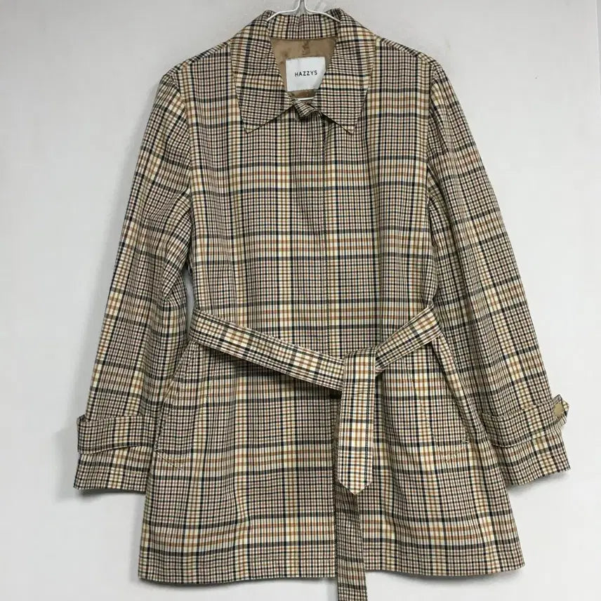 [BUNJANG] Hazzys Ladies Check Trench Coat 90 / 헤지스 레이디스 체크 트렌치코트 90
