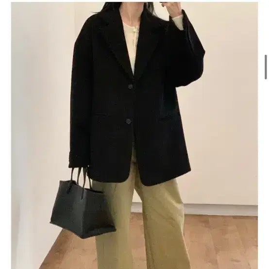 [BUNJANG] Haus Angora Oversized Black Jacket / Haus 앙고라 오버사이즈 블랙 자켓