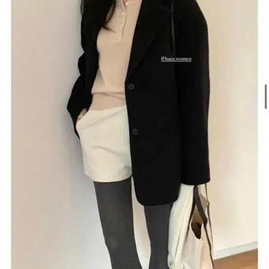 [BUNJANG] Haus Angora Oversized Black Jacket / Haus 앙고라 오버사이즈 블랙 자켓