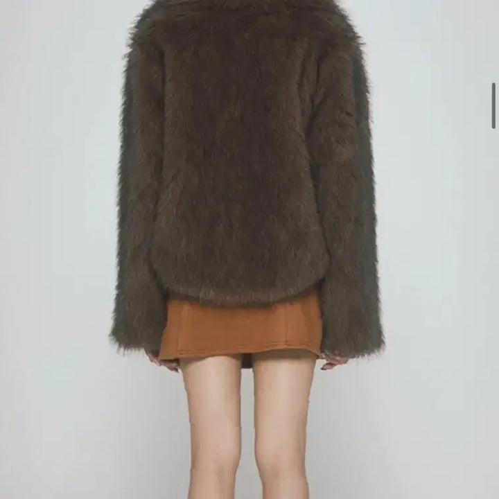 [BUNJANG] Cutout Fox Fur Jacket Brown / 컷아웃 퍼 자켓 브라운 새상품 (159000원)