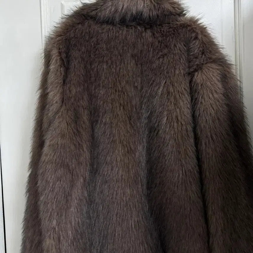 [BUNJANG] Cutout Fox Fur Jacket Brown / 컷아웃 퍼 자켓 브라운 새상품 (159000원)