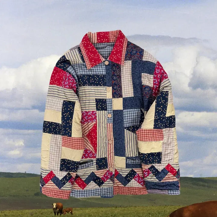 [BUNJANG] Vintage Patchwork Reversible Quilted Jacket / 빈티지 패치워크 리버시블 퀼팅 자켓