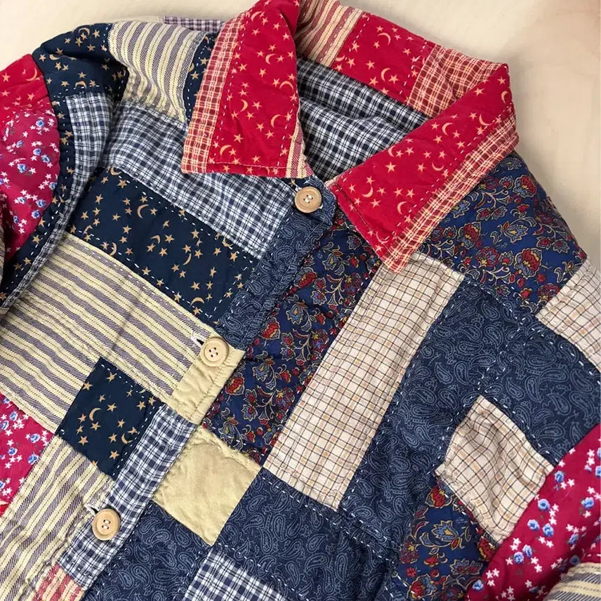 [BUNJANG] Vintage Patchwork Reversible Quilted Jacket / 빈티지 패치워크 리버시블 퀼팅 자켓