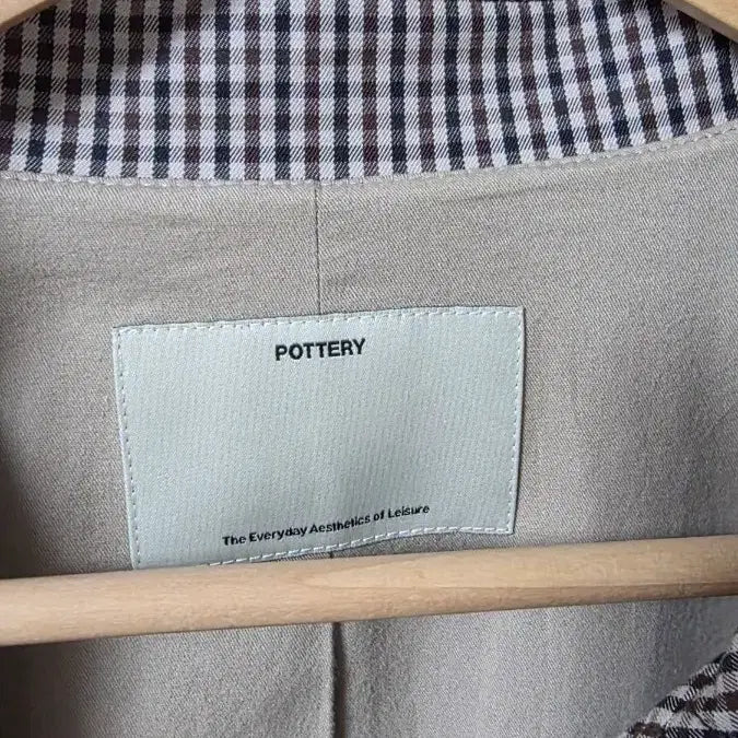 [BUNJANG] Pottery Gun Club Check Mac Coat / 포터리 건클럽체크 코튼 맥코트