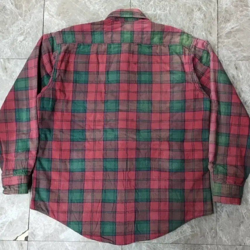 [BUNJANG] L.L.Bean Red Green Check Shirt / L.L.Bean 레드 그린 체크 셔츠