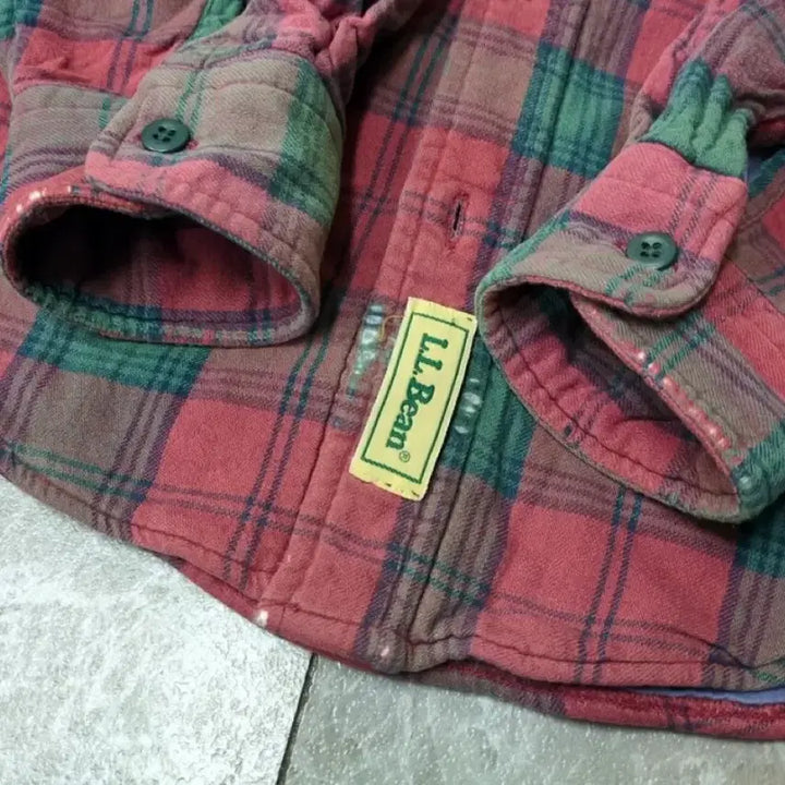 [BUNJANG] L.L.Bean Red Green Check Shirt / L.L.Bean 레드 그린 체크 셔츠
