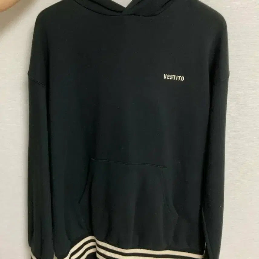[BUNJANG] VESTITO Striped Teal Hoodie / VESTITO 베스띠또 스트라이프 시보리 청록 후드티