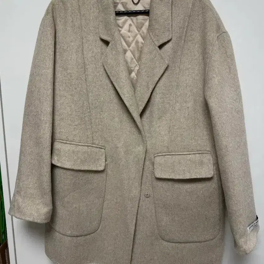 [BUNJANG] Handmade Wool 90% Jacket Oatmeal Beige / 핸드메이드 울80 자켓 오트밀베이지