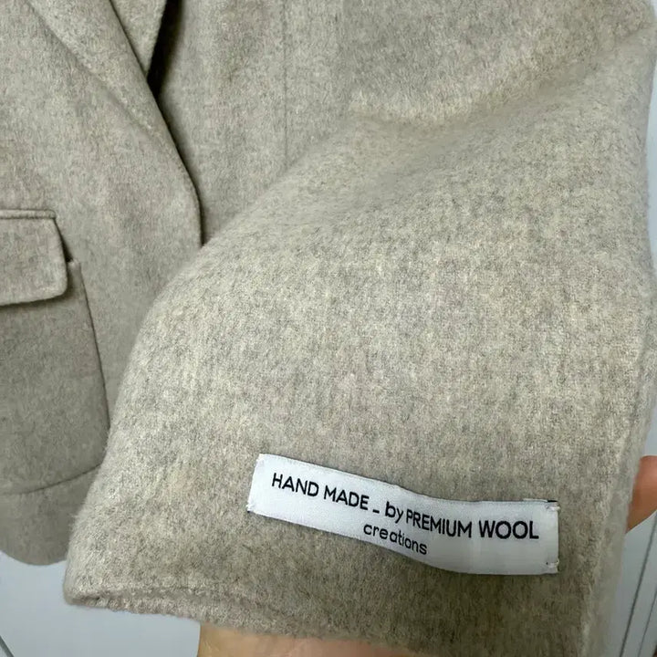 [BUNJANG] Handmade Wool 90% Jacket Oatmeal Beige / 핸드메이드 울80 자켓 오트밀베이지