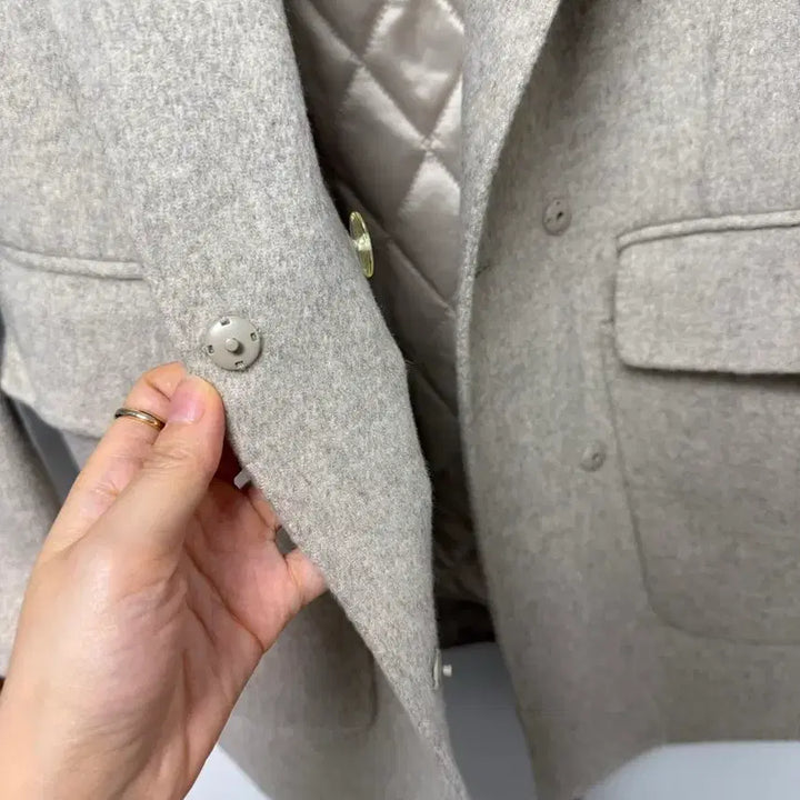 [BUNJANG] Handmade Wool 90% Jacket Oatmeal Beige / 핸드메이드 울80 자켓 오트밀베이지