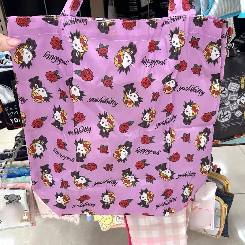 [BUNJANG] Sanrio Hello Kitty Yoshikitty Rose Eco Bag / 일본수입 산리오헬로키티 로즈요시키티에코백 요시키티장미장바구니