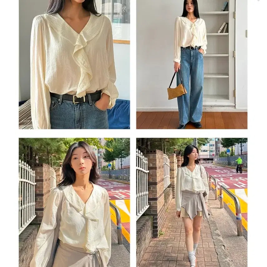 [BUNJANG] Til I Die Flow Ruffle Blouse / 틸아이다이 블라우스 Flow Ruffle blouse 아이보리 새상품