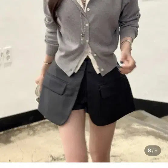 [BUNJANG] Post Motion Layered Knit Cardigan / 새상품 포스트모니션 포타 레이어드 배색 가디건