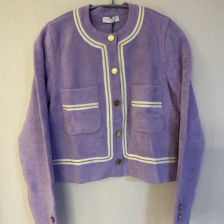 [BUNJANG] Sandro Terry Cardigan (Lavender) - Size 80 / 산드로 라이닝 테리 가디건 80사이즈