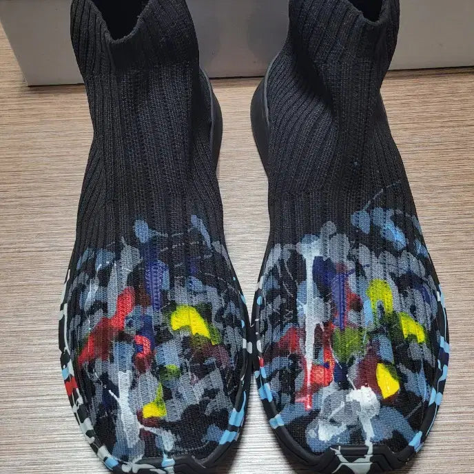 [BUNJANG] Men's Knit Slip-on High-Top Sneakers / 새상품)남성 니트소재 슬립온 부츠 하이탑 스니커즈 270~290