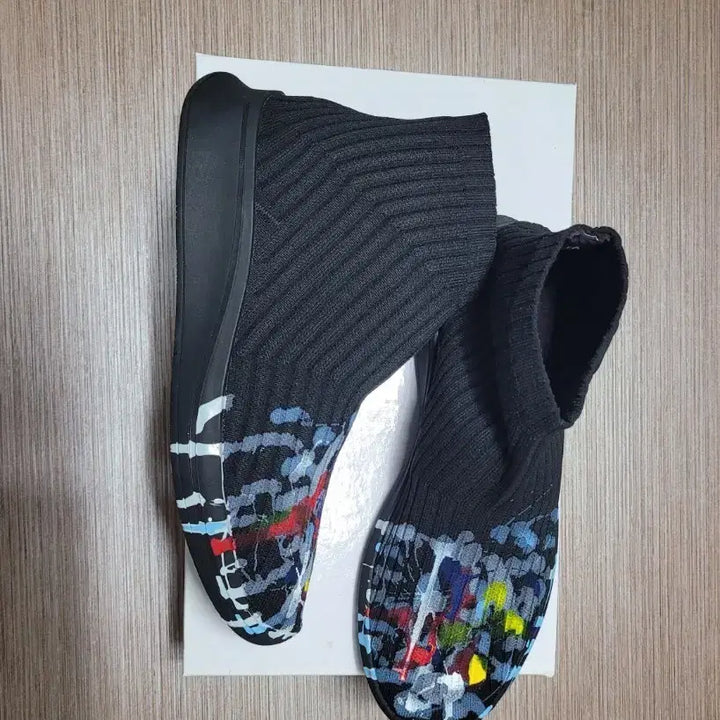 [BUNJANG] Men's Knit Slip-on High-Top Sneakers / 새상품)남성 니트소재 슬립온 부츠 하이탑 스니커즈 270~290