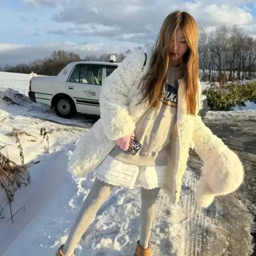 [BUNJANG] Outfit Shearling Fur Jacket / 아웃핏 시어링 퍼자켓 양털자켓 퍼자켓