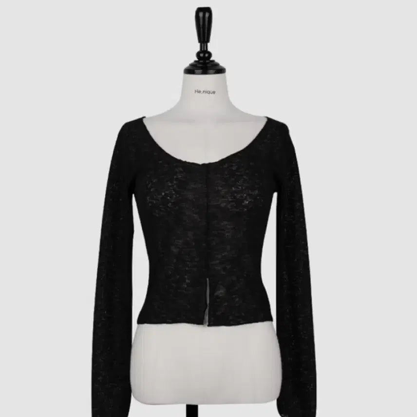 [BUNJANG] Hinique Rune Linen Knit Black / 히니크 룬트 린넨 니트 블랙