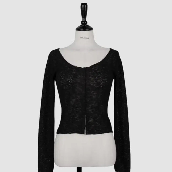 [BUNJANG] Hinique Rune Linen Knit Black / 히니크 룬트 린넨 니트 블랙
