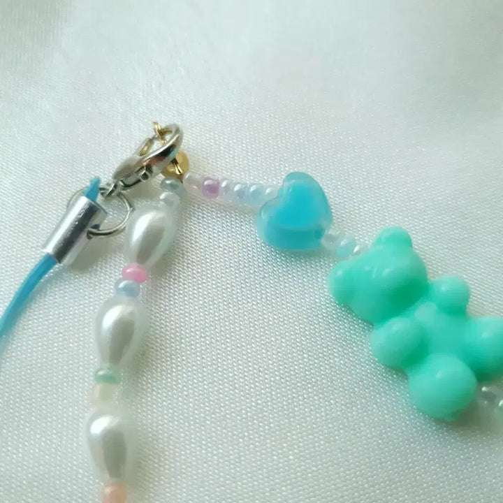 [BUNJANG] Handmade Blue Chocolate Pearl Keychain Phone Strap / 핸드메이드 블루 초콜릿 진주키링 폰스트랩