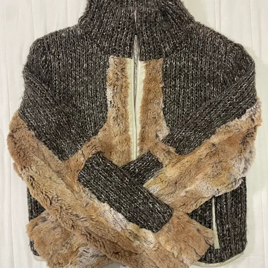 [BUNJANG] Oddly Workshop Knit Fur Jacket (Size: S) / 오들리워크샵 퍼자켓 스몰 니트퍼자켓