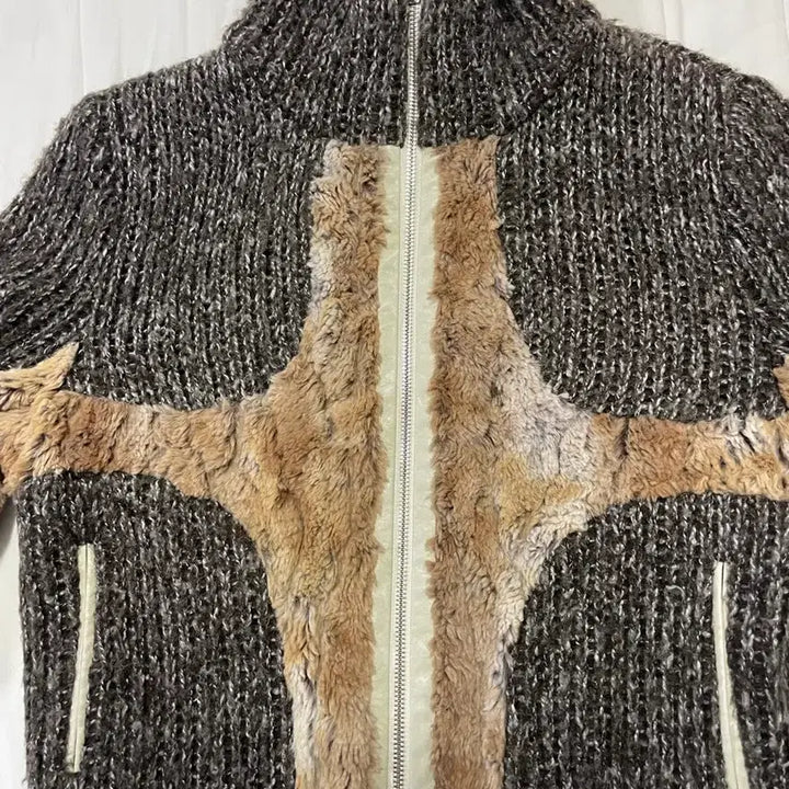 [BUNJANG] Oddly Workshop Knit Fur Jacket (Size: S) / 오들리워크샵 퍼자켓 스몰 니트퍼자켓