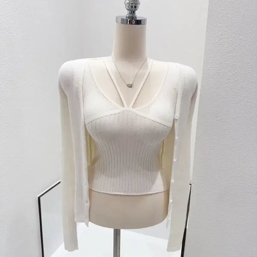 [BUNJANG] Miel Knit Set (White) / 수입의류 미엘 니트 세트(화이트1장)