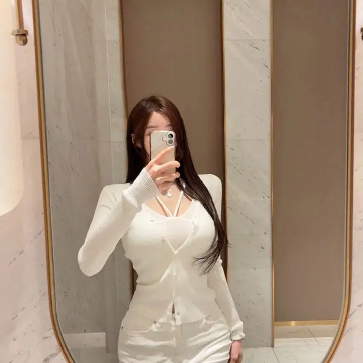 [BUNJANG] Miel Knit Set (White) / 수입의류 미엘 니트 세트(화이트1장)