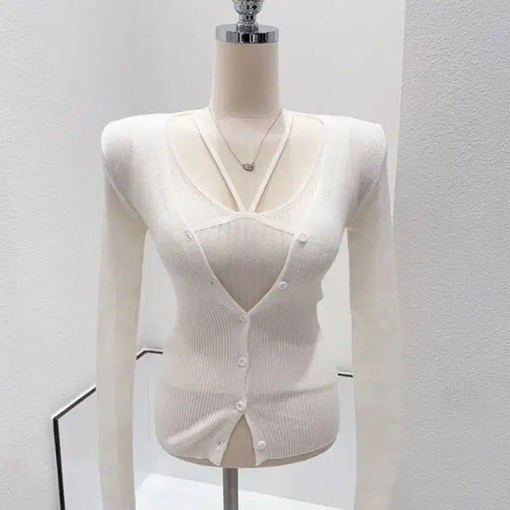 [BUNJANG] Miel Knit Set (White) / 수입의류 미엘 니트 세트(화이트1장)