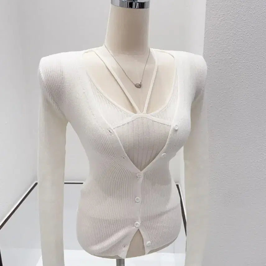 [BUNJANG] Miel Knit Set (White) / 수입의류 미엘 니트 세트(화이트1장)