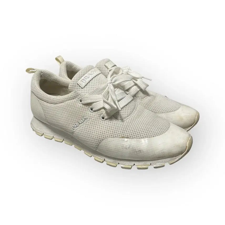 [BUNJANG] Prada Match Race Sneakers White / 265) 프라다 매치레이스 스니커즈 화이트