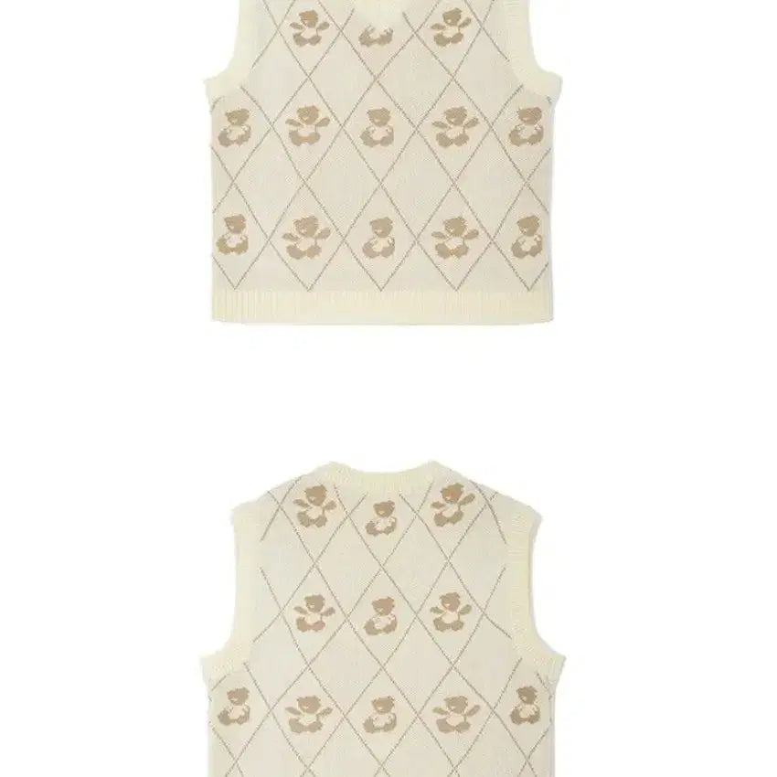 [BUNJANG] AQO STUDIO Bear Pattern Knit Vest / AQO 아코 스튜디오 베어 패턴 니트 조끼