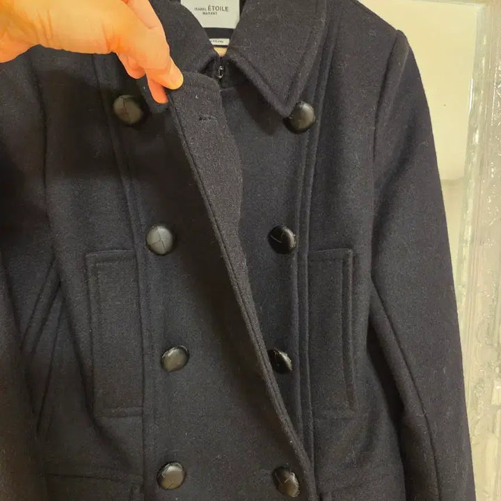 [BUNJANG] Isabelle ettoile Black Double Button Coat / 이자벨에뚜왈 블랙 피코트 더블 버튼 코트