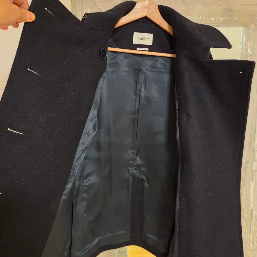 [BUNJANG] Isabelle ettoile Black Double Button Coat / 이자벨에뚜왈 블랙 피코트 더블 버튼 코트