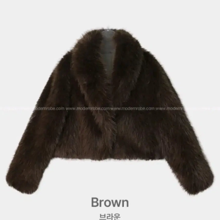 [BUNJANG] Brown Faux Fur Short Jacket / 브라운 퍼 숏 자켓(프리사이즈)
