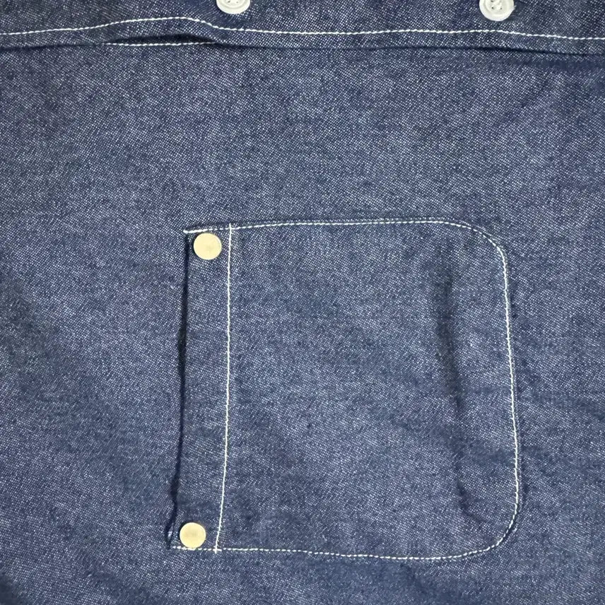 [BUNJANG] Signature Denim Half Shirt Indigo / 시그니처 데님 하프 셔츠 인디고