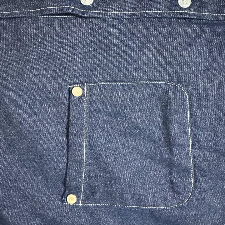 [BUNJANG] Signature Denim Half Shirt Indigo / 시그니처 데님 하프 셔츠 인디고