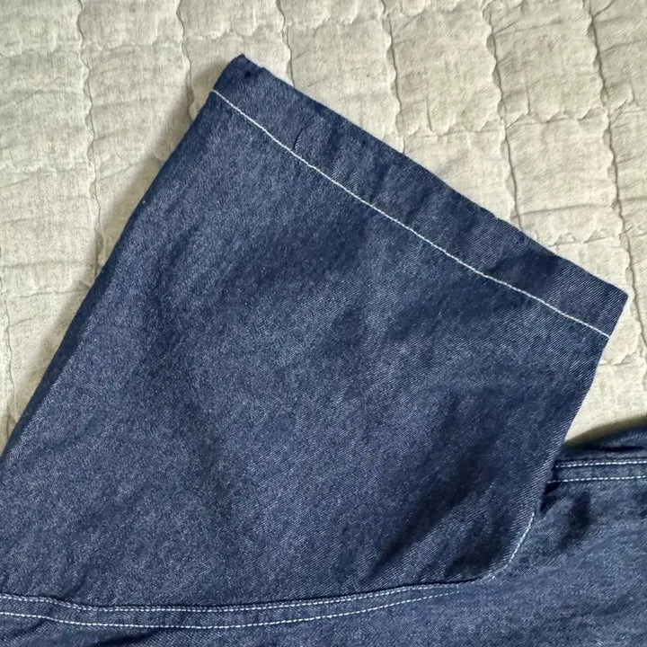 [BUNJANG] Signature Denim Half Shirt Indigo / 시그니처 데님 하프 셔츠 인디고