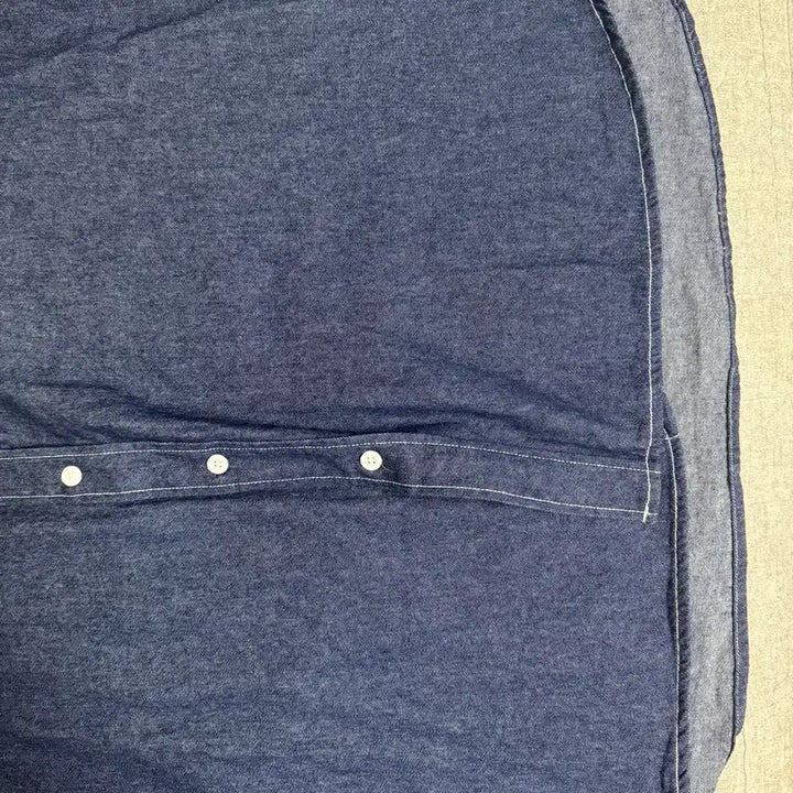 [BUNJANG] Signature Denim Half Shirt Indigo / 시그니처 데님 하프 셔츠 인디고