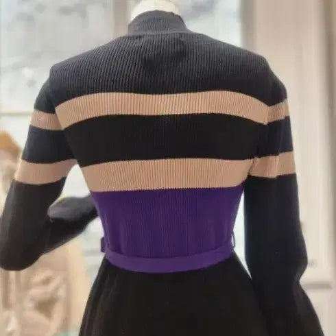 [BUNJANG] Satin Stripe Dress (Size 55) / 사틴 스트라이프 원피스(55)